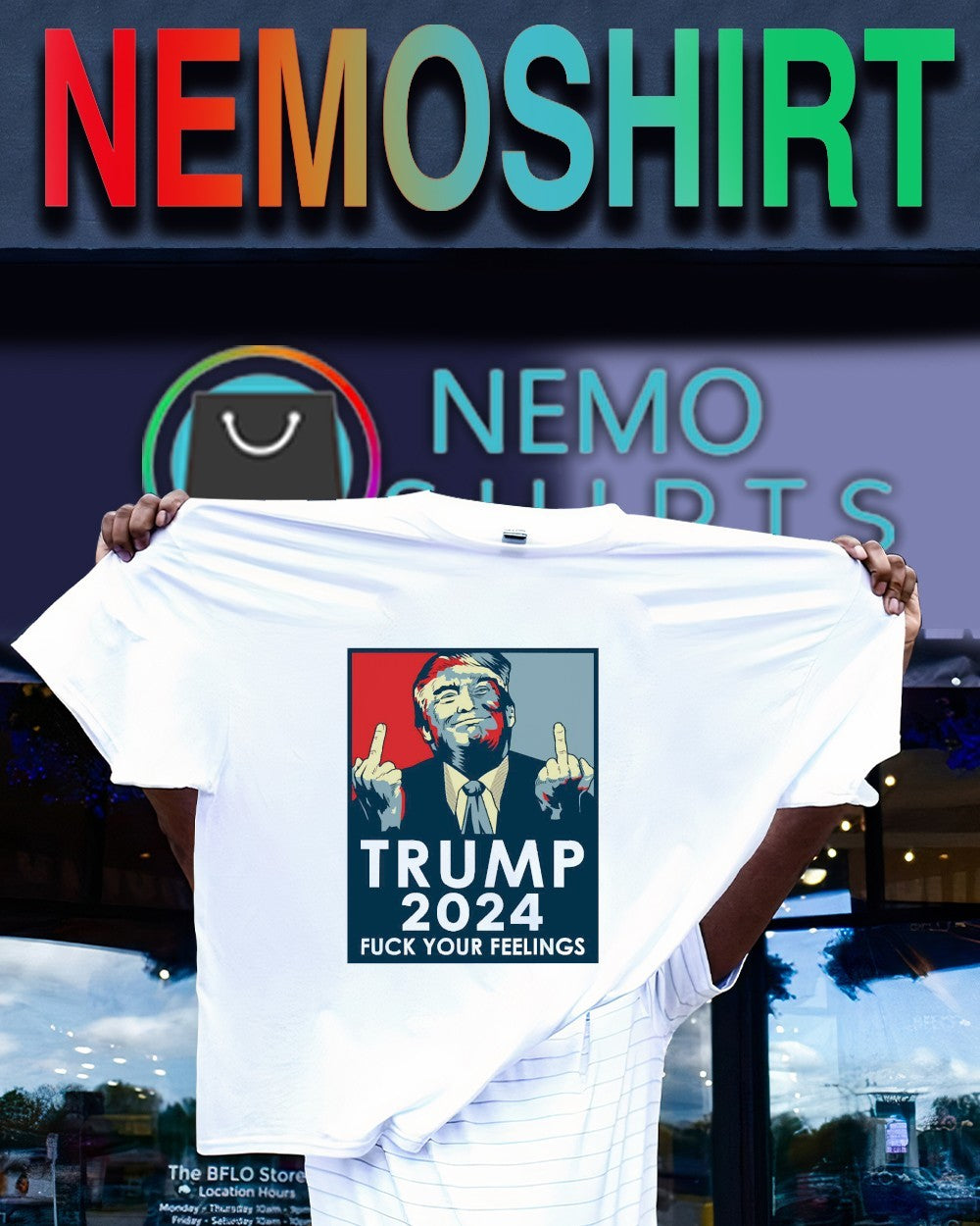 Trump 2024 fuck your feelings hope style - Adult & Kids T-Shirts, Sweatshirts & Hoodies apparel design preview 1