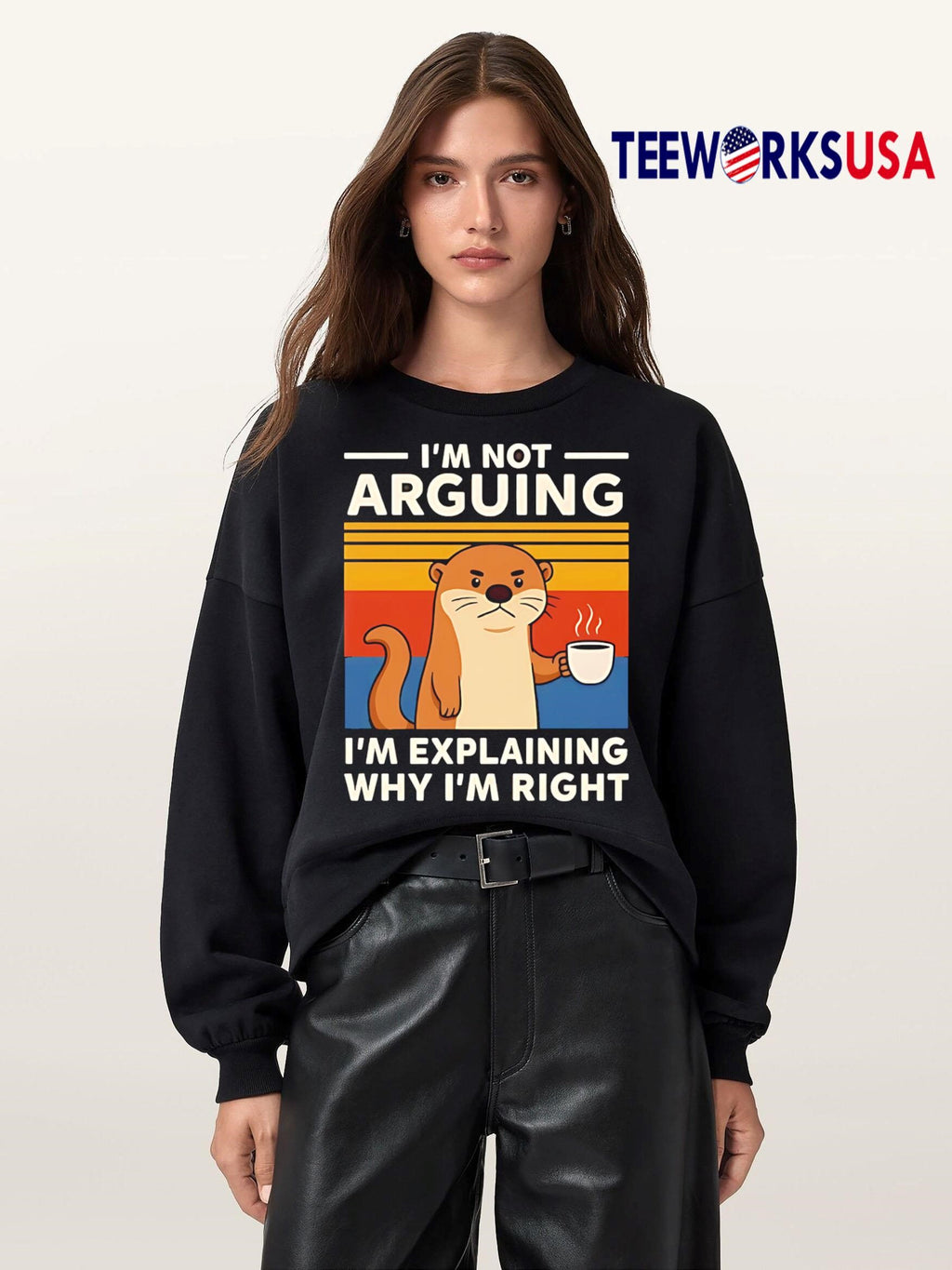 Otters I'm Not Arguing Explaining Why Right vintage - Adult & Kids T-Shirts, Sweatshirts & Hoodies apparel design preview 5