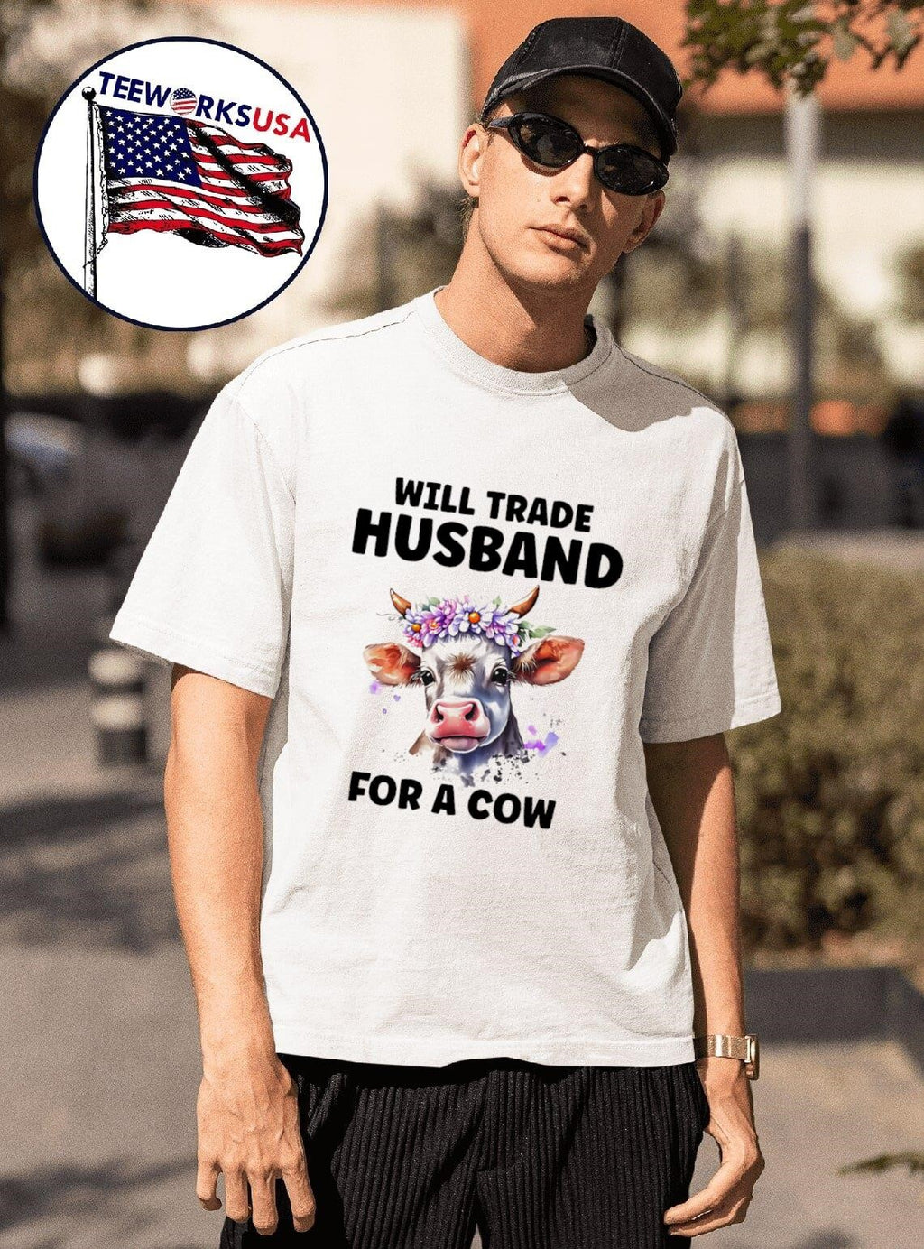 Will trade husband for a cow - Adult & Kids T-Shirts, Sweatshirts & Hoodies apparel design preview 1