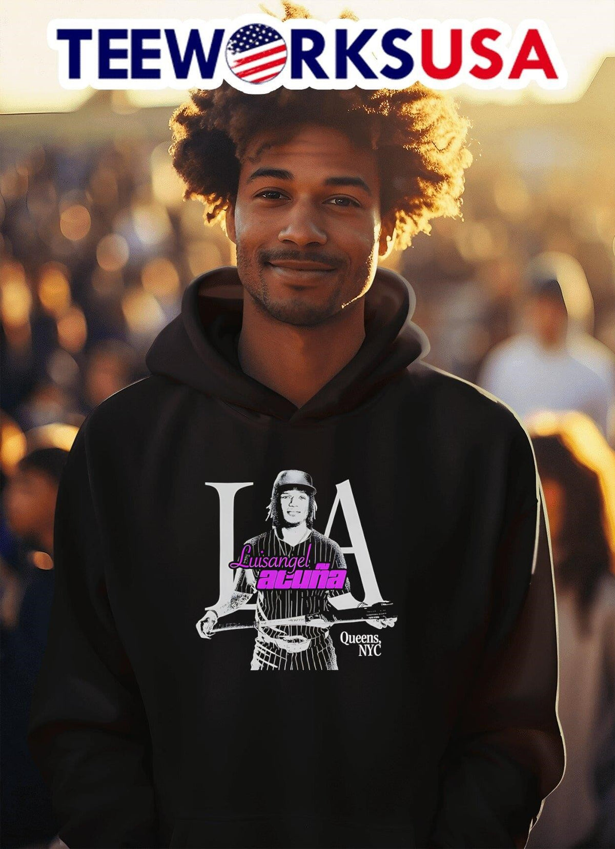 Luisangel Acuna Queens NYC baseball - Adult & Kids T-Shirts, Sweatshirts & Hoodies apparel design preview 2