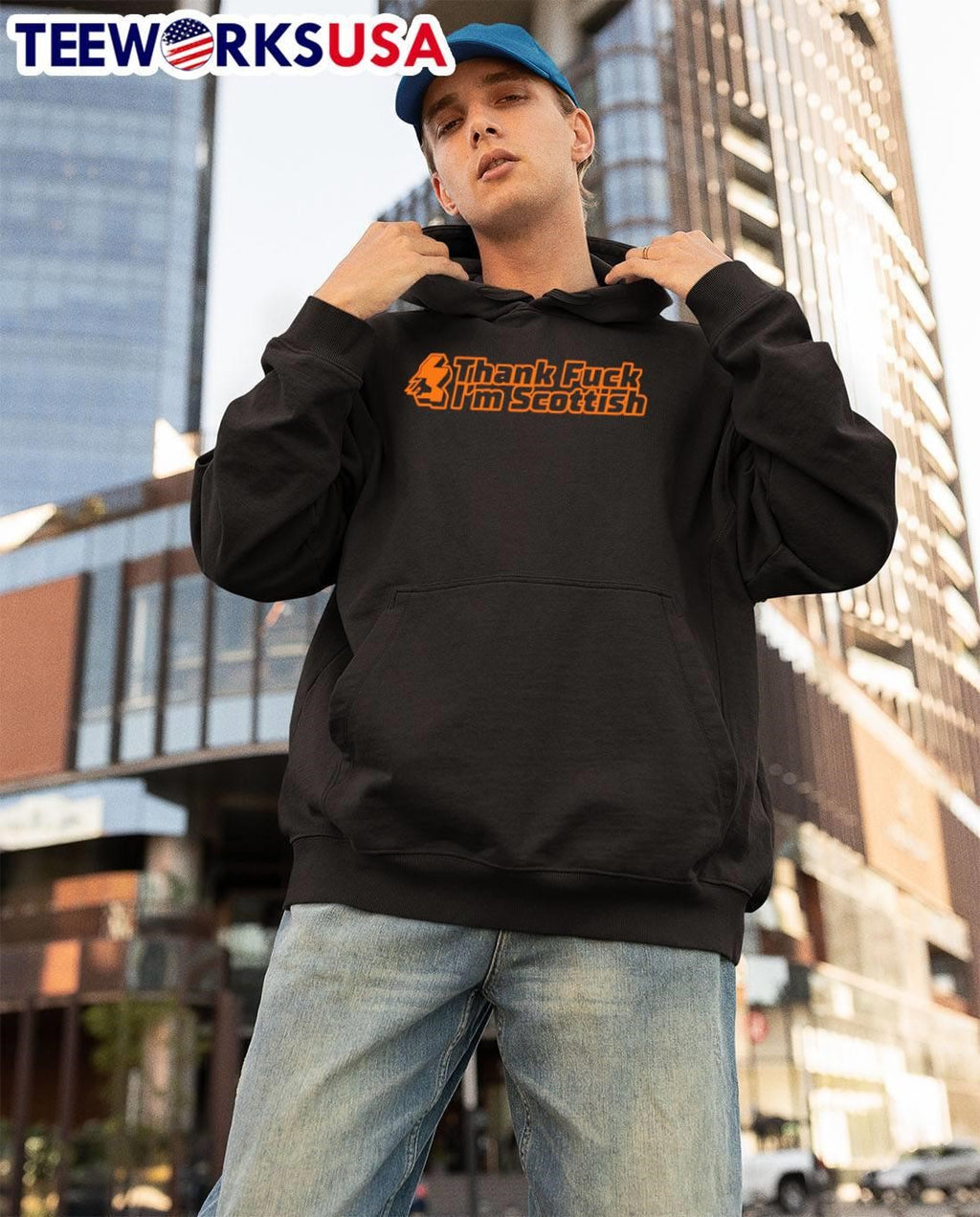 Thank Fuck I'm Scottish - Adult & Kids T-Shirts, Sweatshirts & Hoodies apparel design preview 3