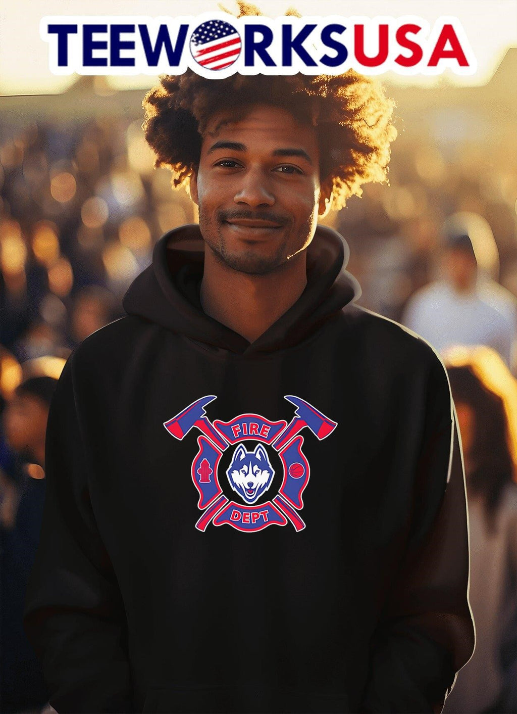 Fire dept UConn Huskies basketball - Adult & Kids T-Shirts, Sweatshirts & Hoodies apparel design preview 2