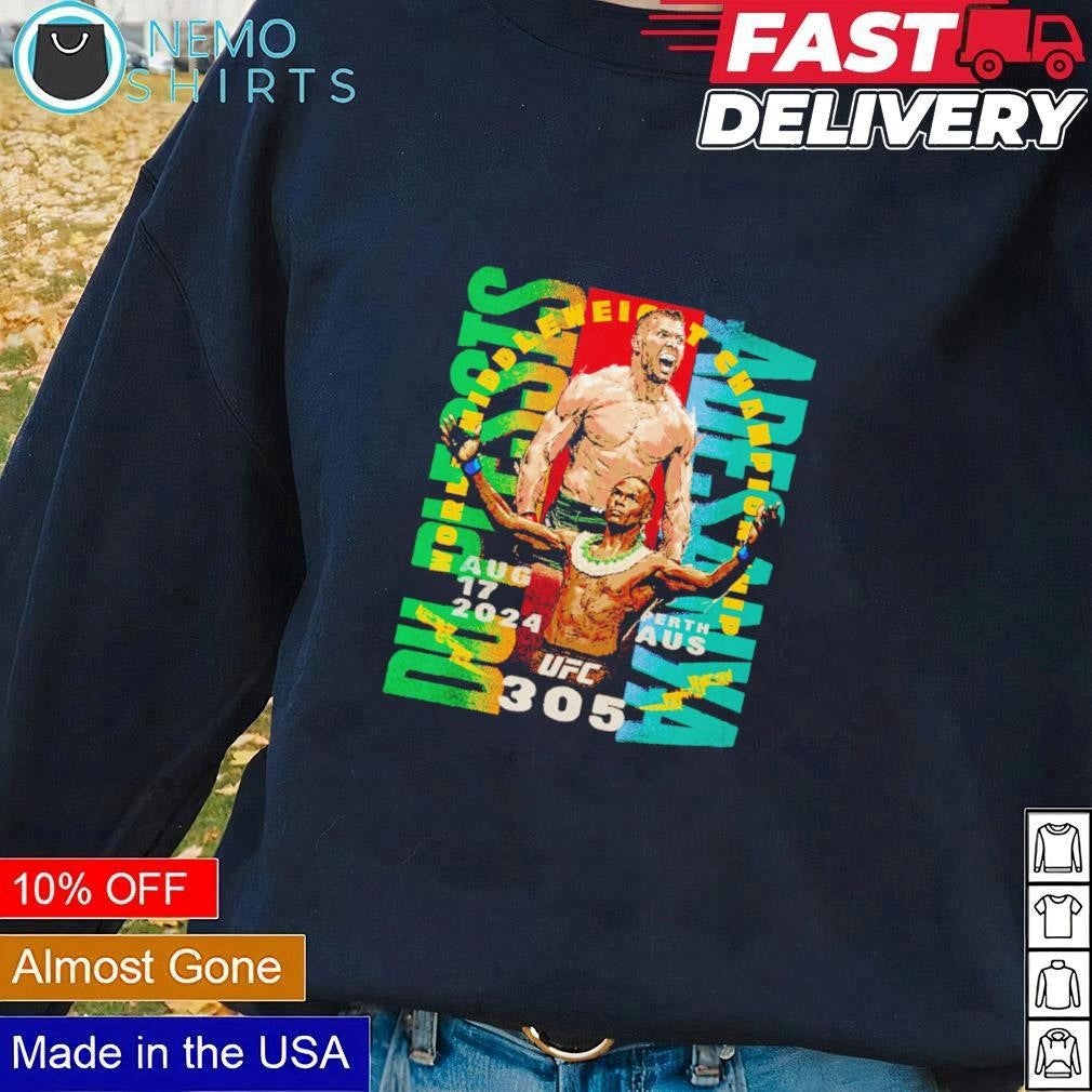 Israel Adesanya vs Dricus du Plessis UFC 305 Aug 2024 - Adult & Kids T-Shirts, Sweatshirts & Hoodies apparel design preview 1