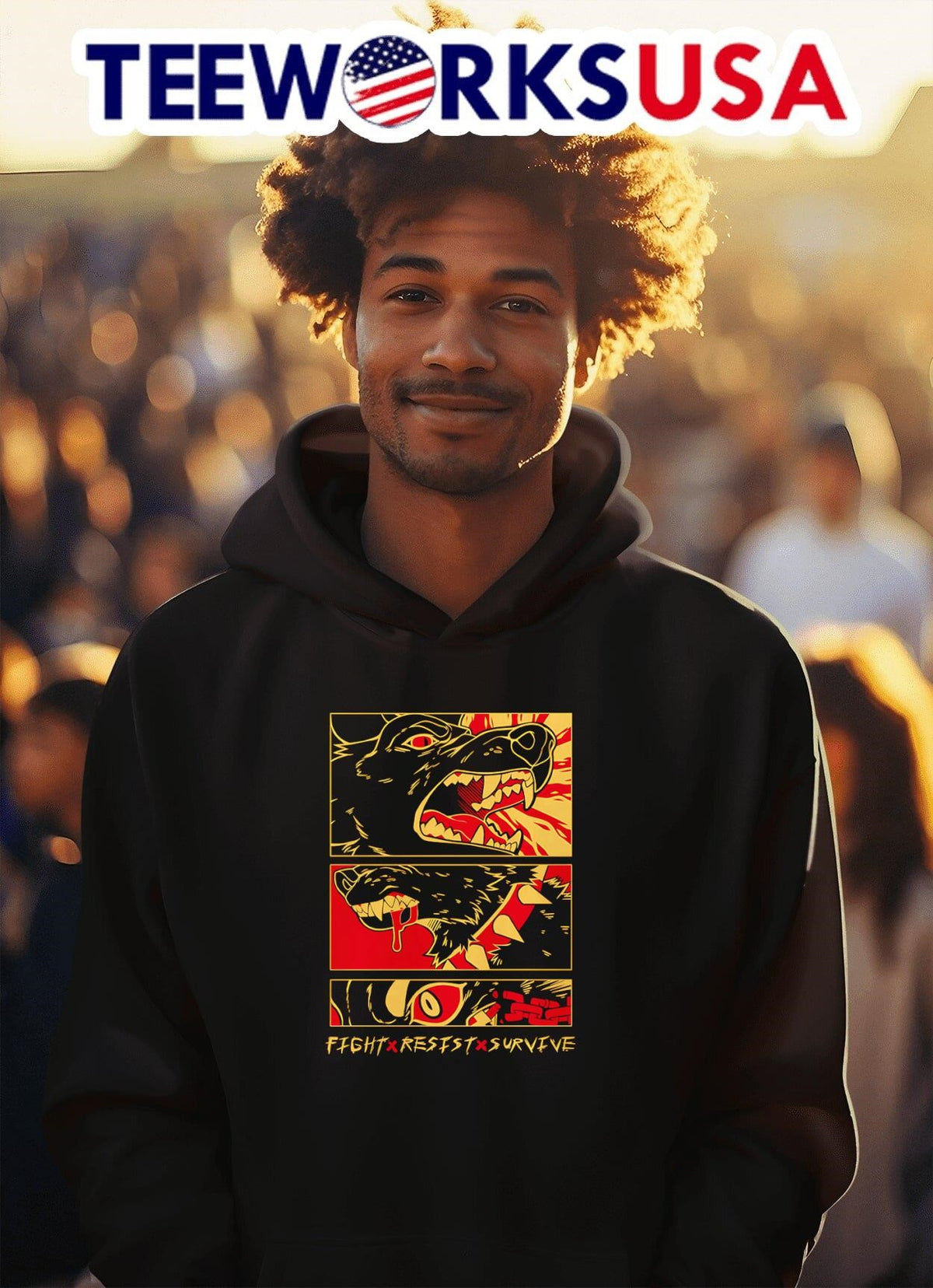 Fight Resist Survive - Adult & Kids T-Shirts, Sweatshirts & Hoodies apparel design preview 2