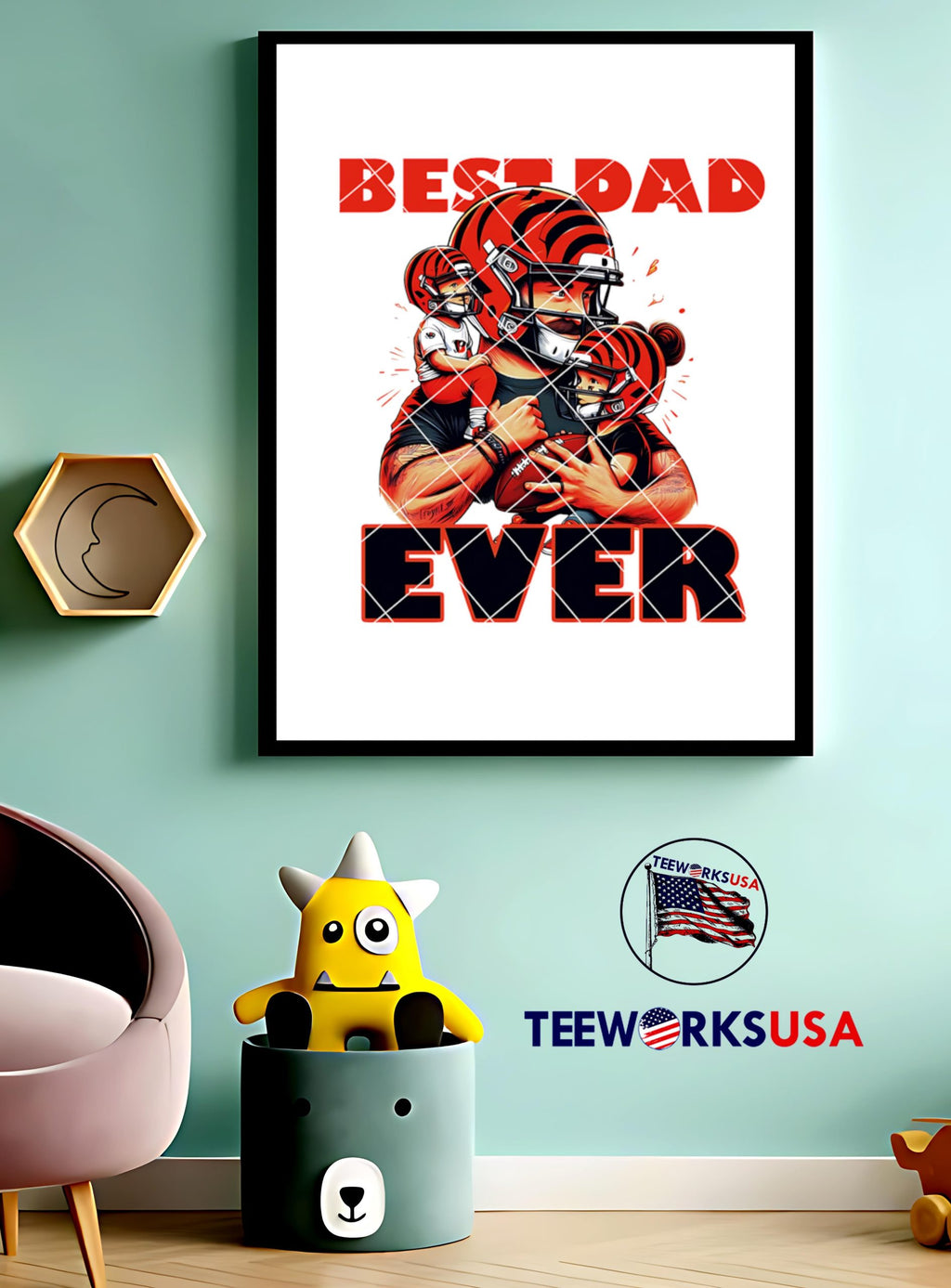 Cincinnati Bengals Best Dad Ever - Adult & Kids T-Shirts, Sweatshirts & Hoodies apparel design preview 3