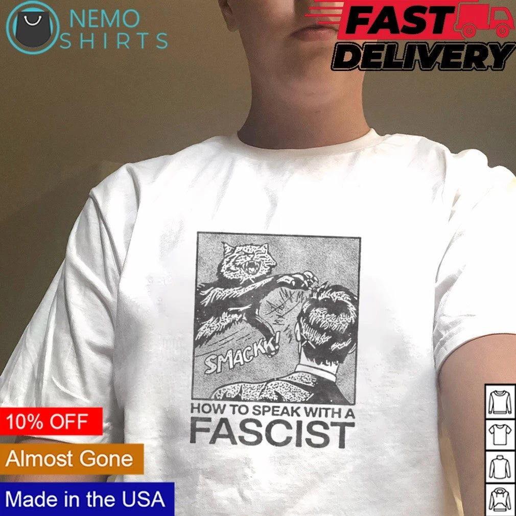How to speak with a fascist smack them - Adult & Kids T-Shirts, Sweatshirts & Hoodies apparel design preview 4