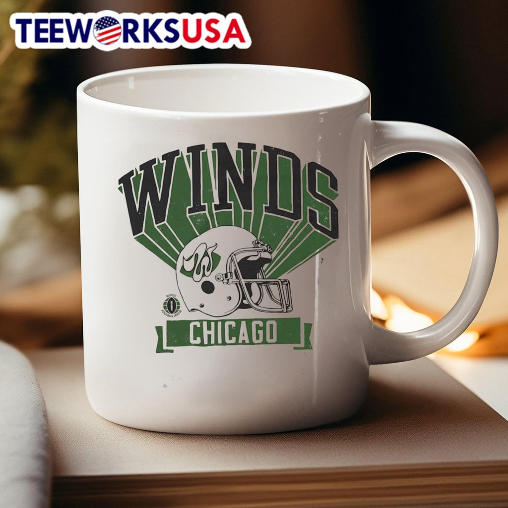 1975 Chicago Winds retro helmet - Adult & Kids T-Shirts, Sweatshirts & Hoodies apparel design preview 4