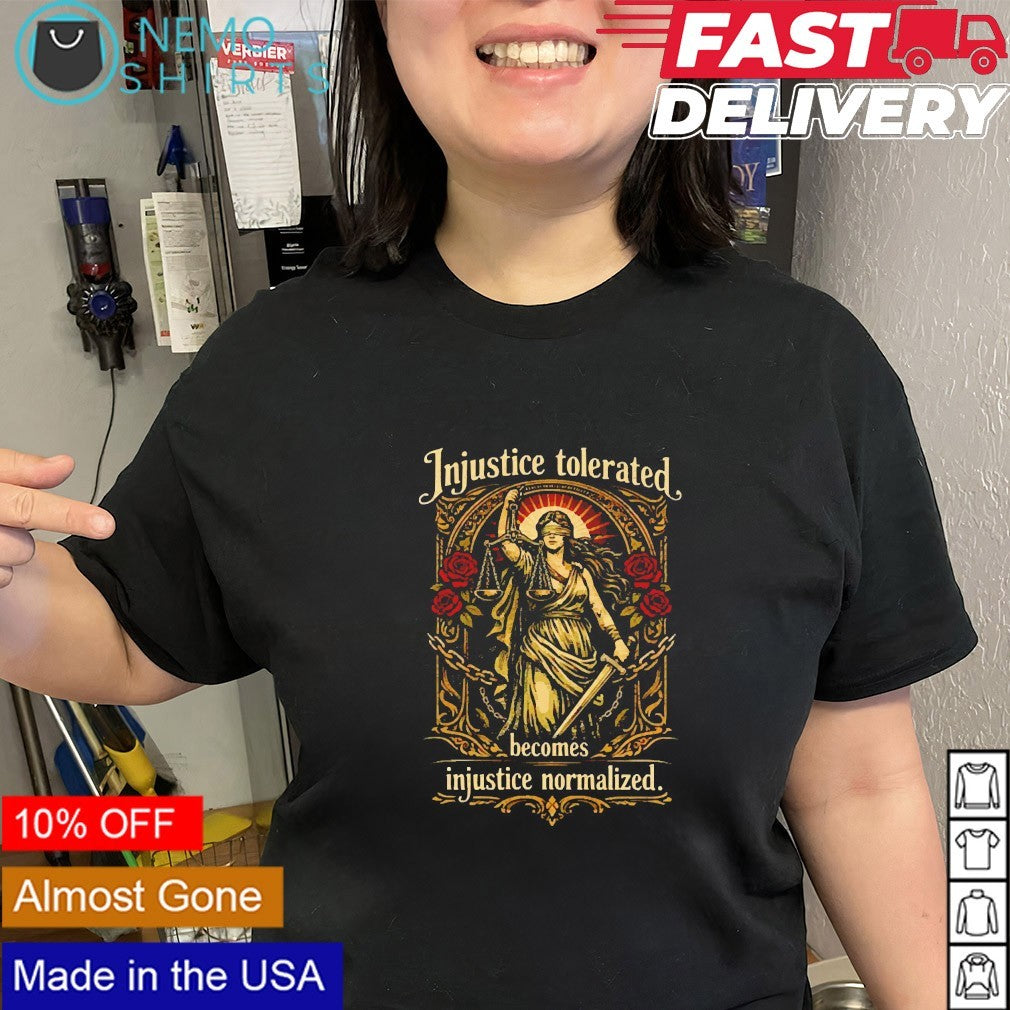 Injustice tolerated becomes normalized Lady Justice - Adult & Kids T-Shirts, Sweatshirts & Hoodies apparel design preview 2