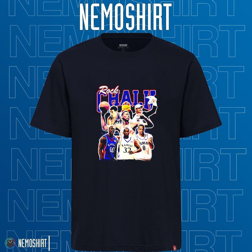 Rock Chalk Kansas Jayhawks basketball legends vintage - Adult & Kids T-Shirts, Sweatshirts & Hoodies apparel design preview 1