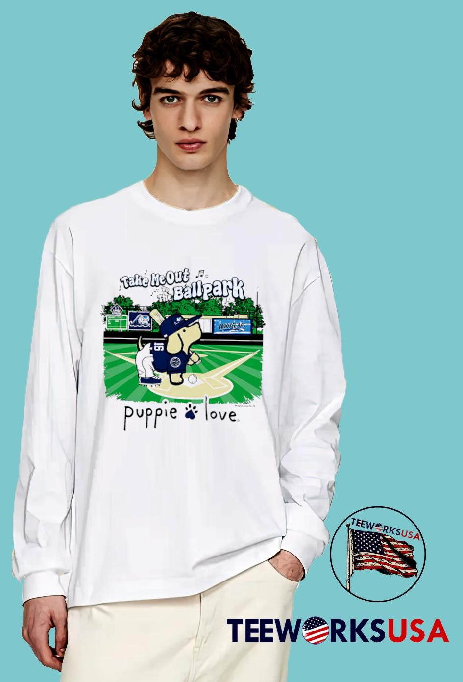 Michigan Whitecaps take me out to the ballpark puppie - Adult & Kids T-Shirts, Sweatshirts & Hoodies apparel design preview 4