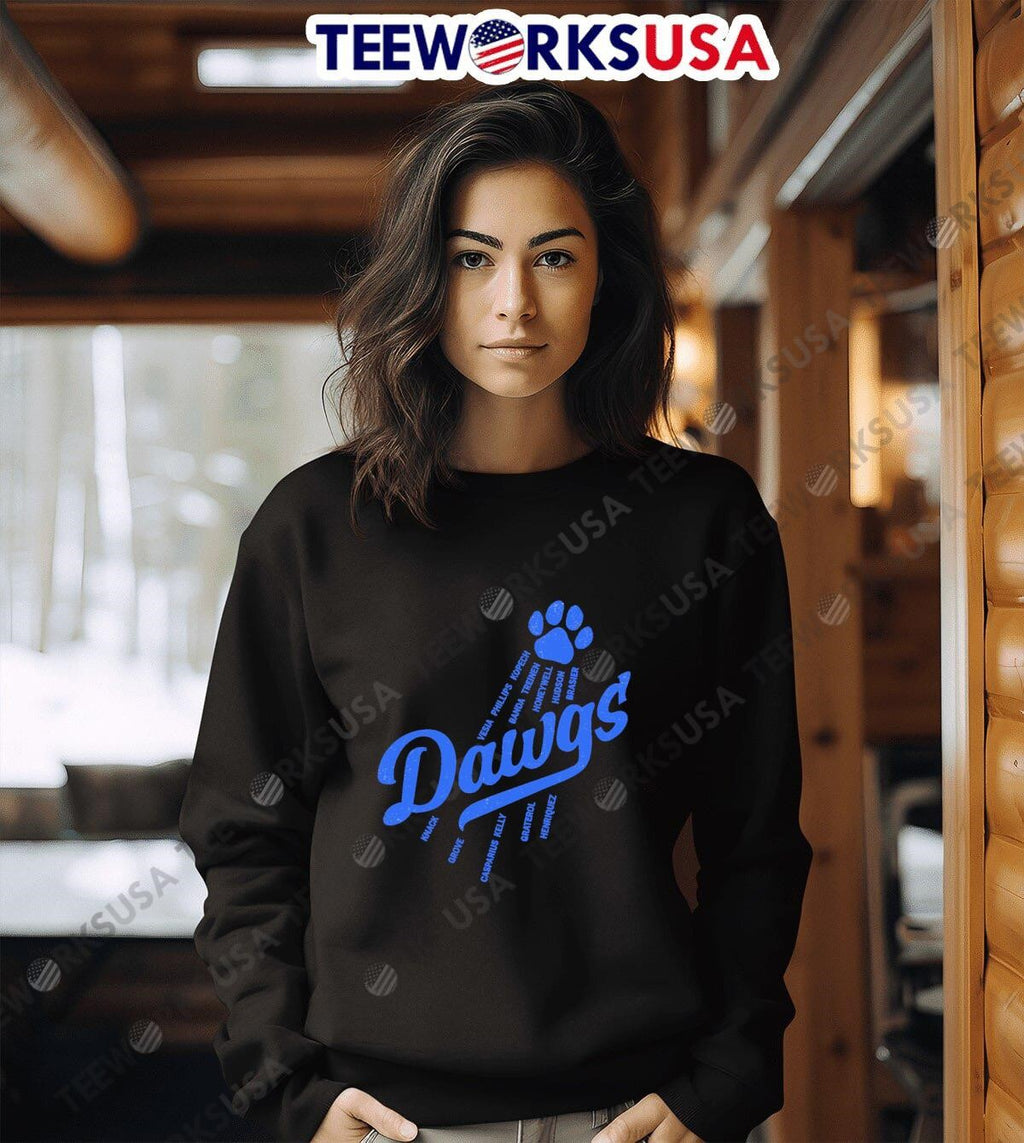 Bullpen Dawgs Los Angeles Dodgers - Adult & Kids T-Shirts, Sweatshirts & Hoodies apparel design preview 6
