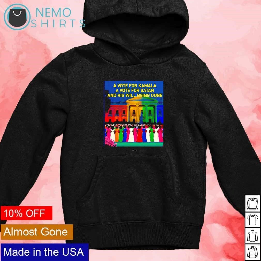 A vote for Kamala Satan and his will being done - Adult & Kids T-Shirts, Sweatshirts & Hoodies apparel design preview 2