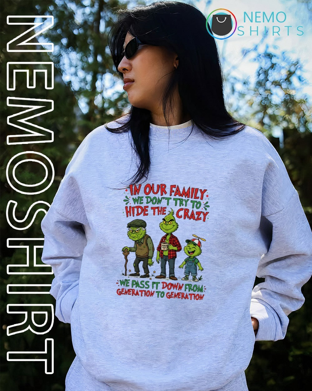 In our family we don't hide the crazy pass it down - Adult & Kids T-Shirts, Sweatshirts & Hoodies apparel design preview 2