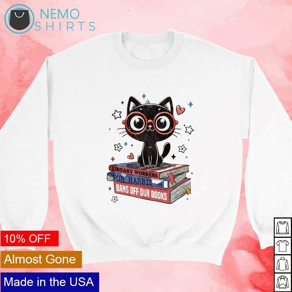 Library workers for Kamala Harris bans off our books - Adult & Kids T-Shirts, Sweatshirts & Hoodies apparel design preview 4