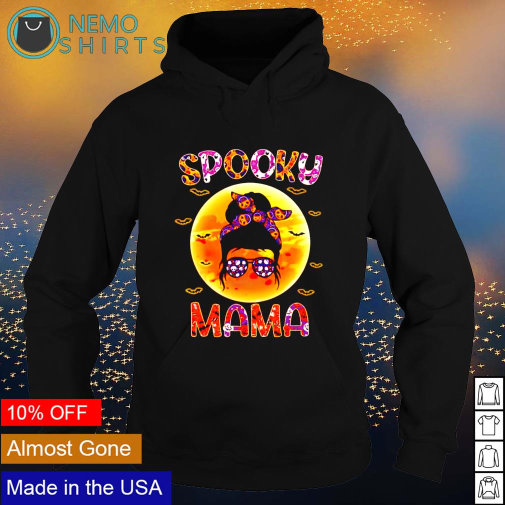 Spooky mama messy bun Halloween - Adult & Kids T-Shirts, Sweatshirts & Hoodies apparel design preview 2