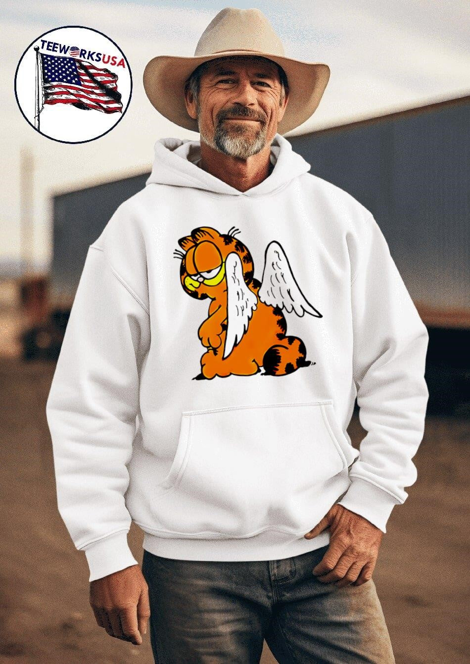 Angel Garfield vintage - Adult & Kids T-Shirts, Sweatshirts & Hoodies apparel design preview 2