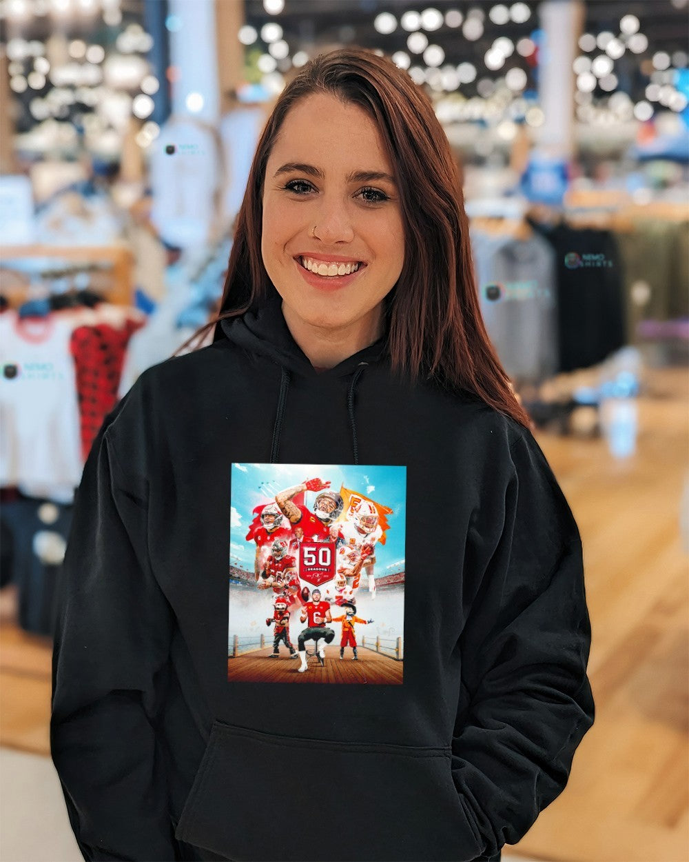 Tampa Bay Buccaneers 50th season 1976 2025 player - Adult & Kids T-Shirts, Sweatshirts & Hoodies apparel design preview 3