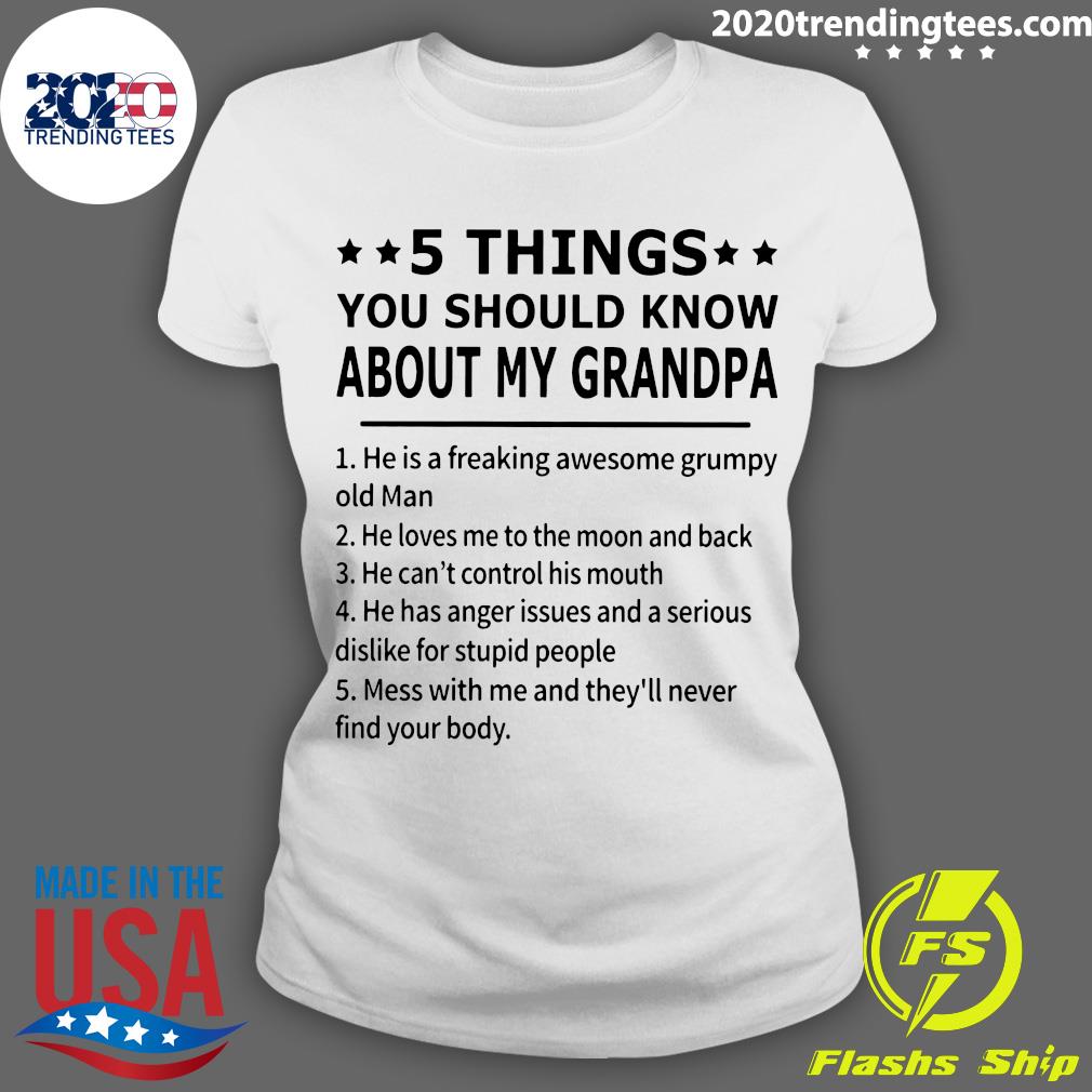 5 Things You Should Know About My Grandpa - Adult & Kids T-Shirts, Sweatshirts & Hoodies apparel design preview 3