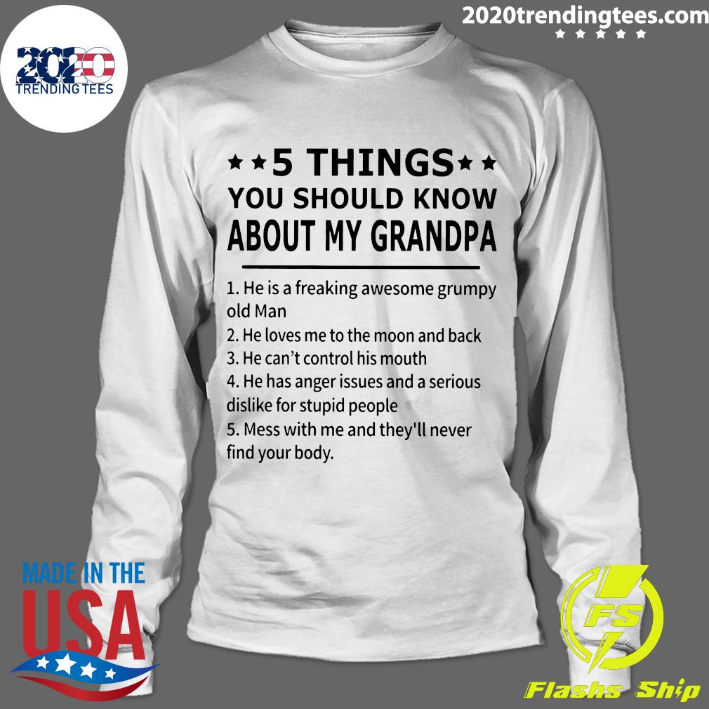 5 Things You Should Know About My Grandpa - Adult & Kids T-Shirts, Sweatshirts & Hoodies apparel design preview 4