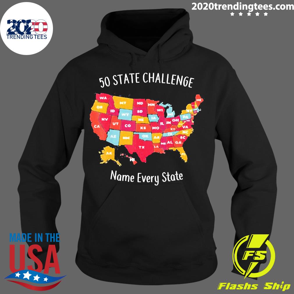 50 State Challenge Name Every US - Adult & Kids T-Shirts, Sweatshirts & Hoodies apparel design preview 2