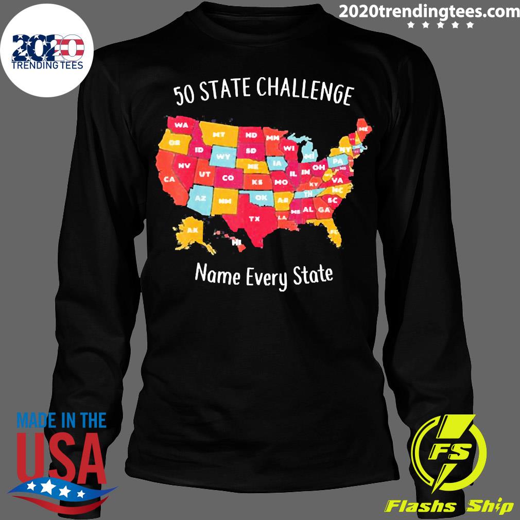 50 State Challenge Name Every US - Adult & Kids T-Shirts, Sweatshirts & Hoodies apparel design preview 4