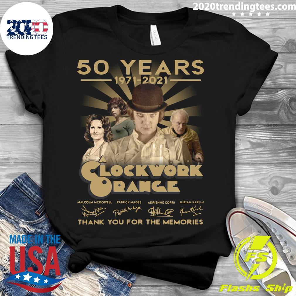 50 Years 1971 2021 Clockwork Orange Signatures Thank - Adult & Kids T-Shirts, Sweatshirts & Hoodies apparel design preview 3