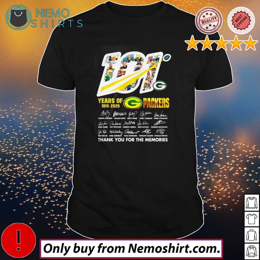 101 Years of 1919 2020 Green Bay Packers thank you - Adult & Kids T-Shirts, Sweatshirts & Hoodies apparel design preview 1