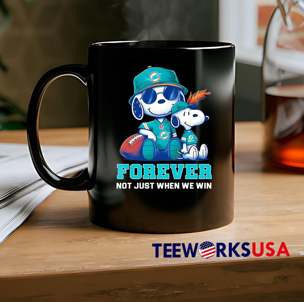 Miami Dolphins Peanuts Snoopy Forever - Adult & Kids T-Shirts, Sweatshirts & Hoodies apparel design preview 2