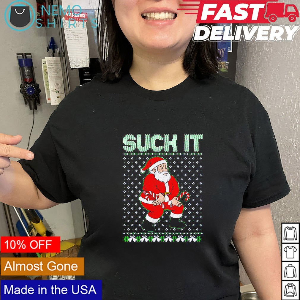 Suck it Santa Claus Christmas - Adult & Kids T-Shirts, Sweatshirts & Hoodies apparel design preview 3