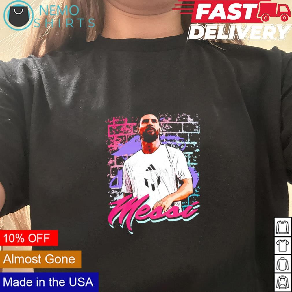 Miami Messi mural - Adult & Kids T-Shirts, Sweatshirts & Hoodies apparel design preview 3