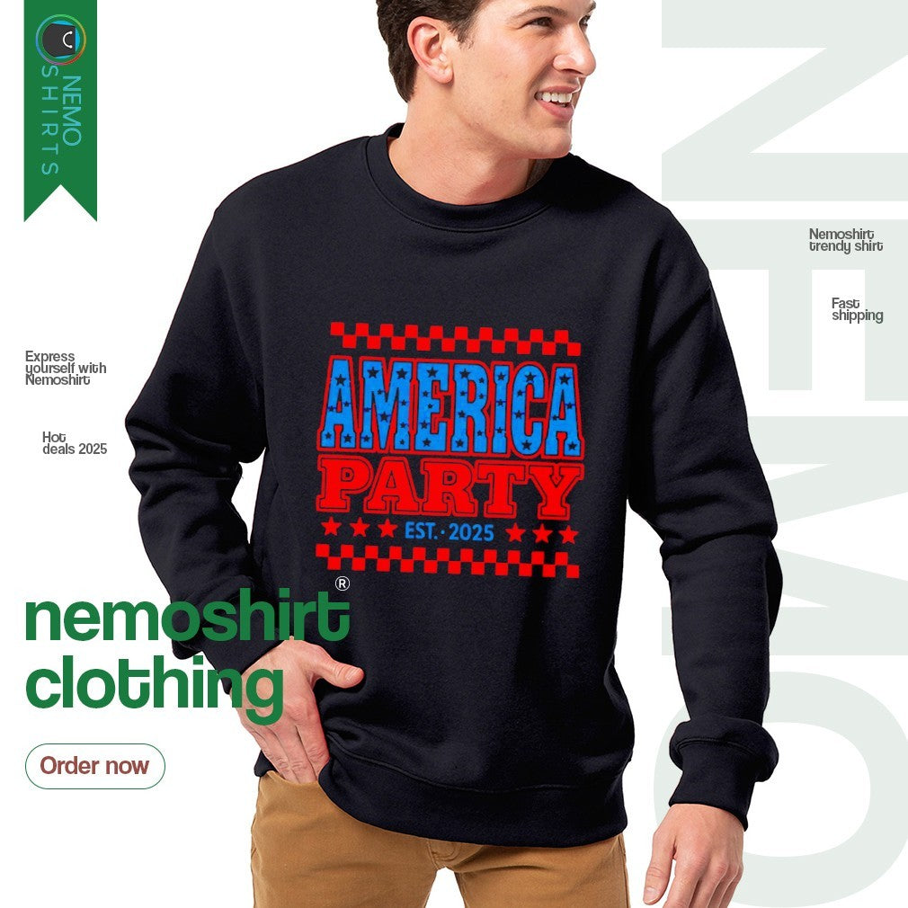 Elon Musk new America party est 2025 - Adult & Kids T-Shirts, Sweatshirts & Hoodies apparel design preview 4