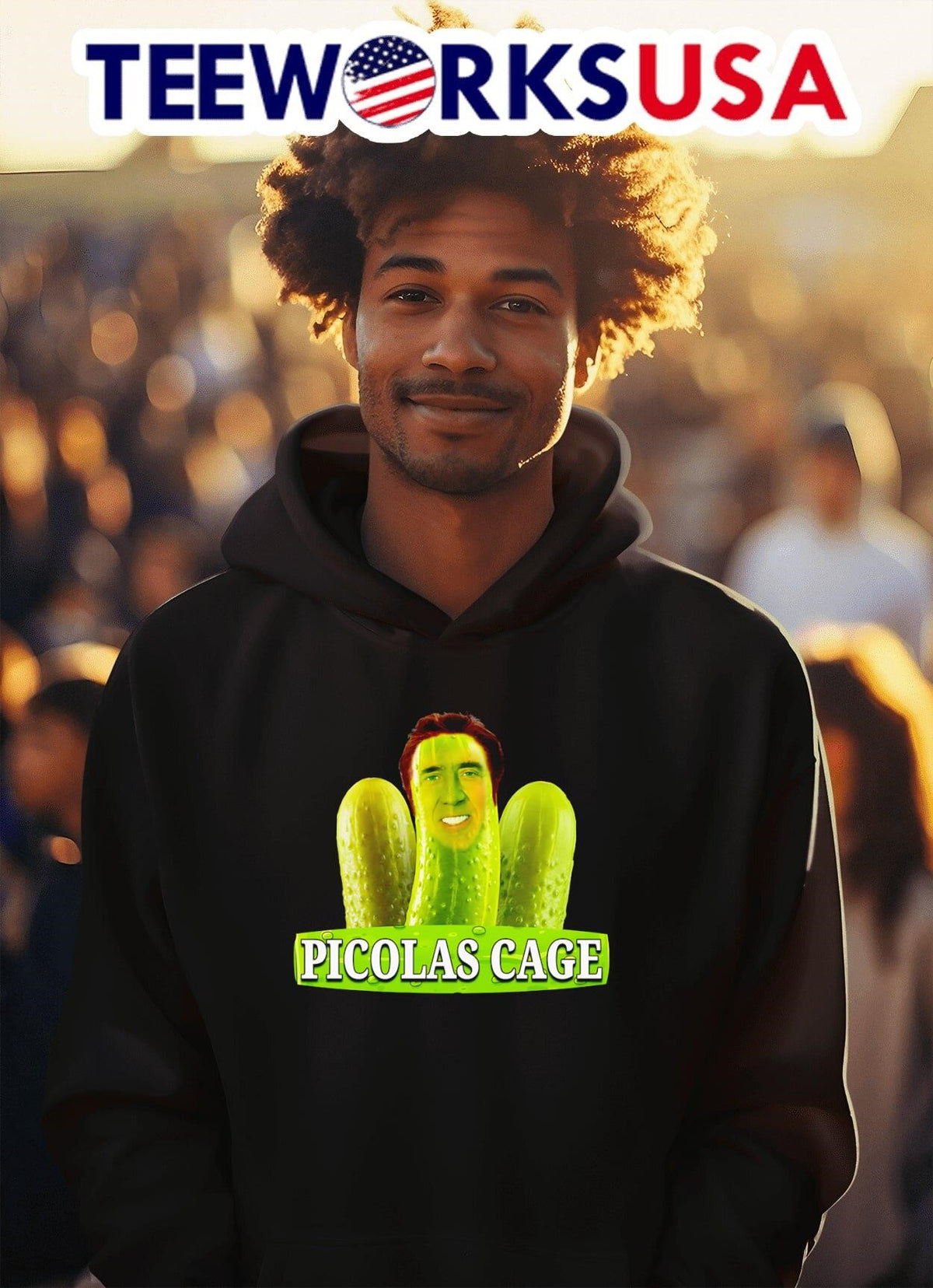 Picolas Cage pickle - Adult & Kids T-Shirts, Sweatshirts & Hoodies apparel design preview 2