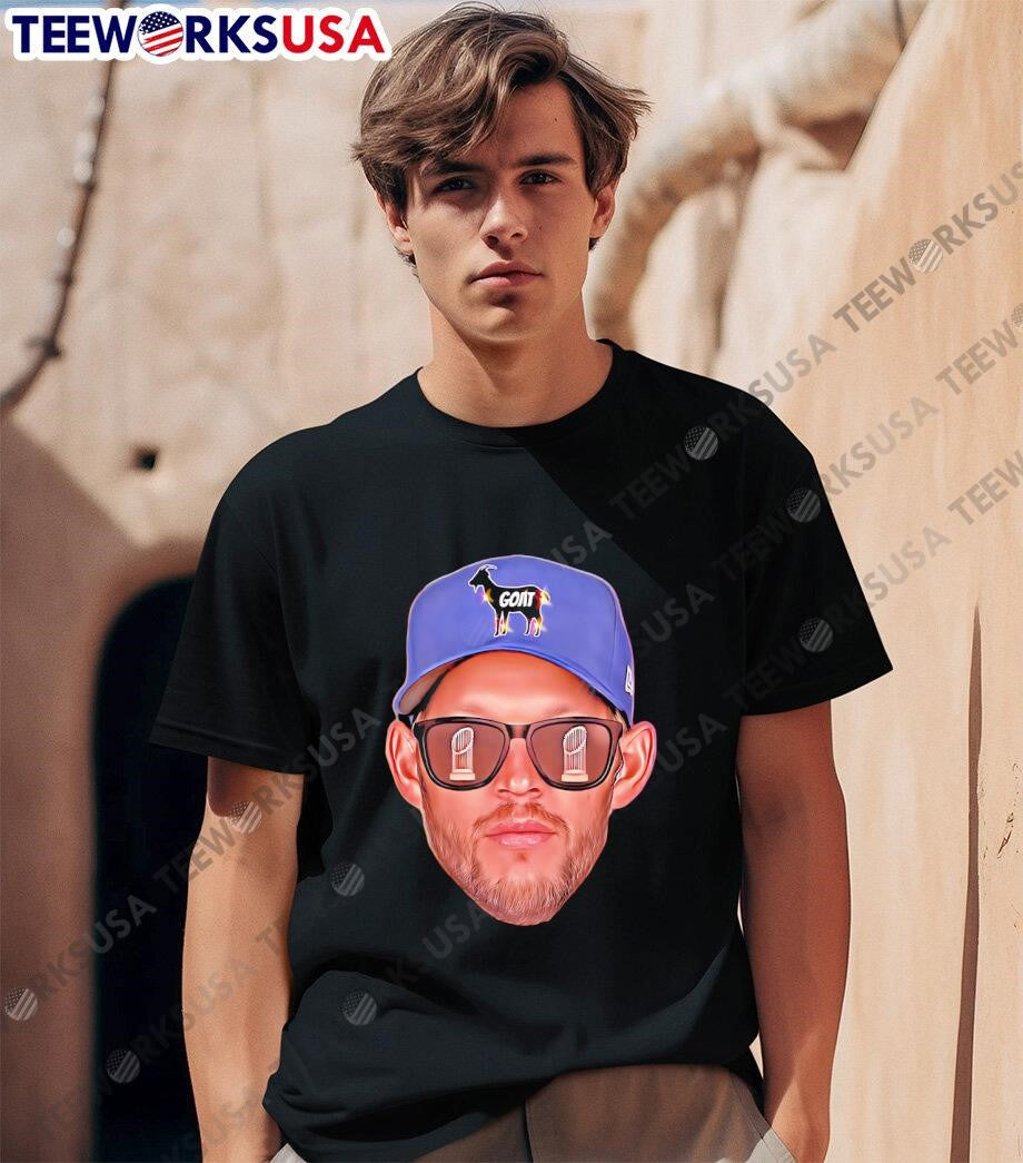 Big Head Clayton Kershaw GOAT - Adult & Kids T-Shirts, Sweatshirts & Hoodies apparel design preview 1