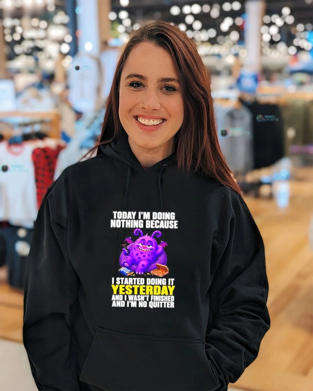 Today I'm Doing Nothing Because No Quitter Monster - Adult & Kids T-Shirts, Sweatshirts & Hoodies product image 5