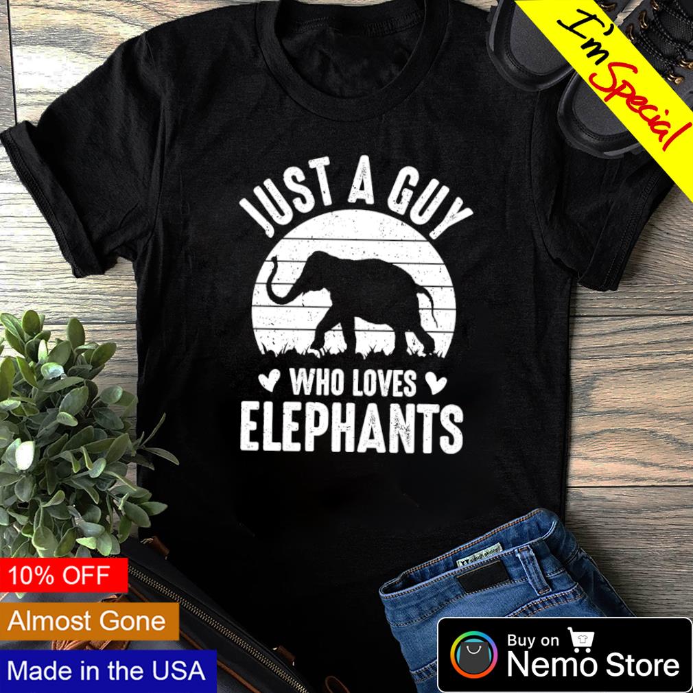 Just a guy who loves elephants - Adult & Kids T-Shirts, Sweatshirts & Hoodies apparel design preview 1