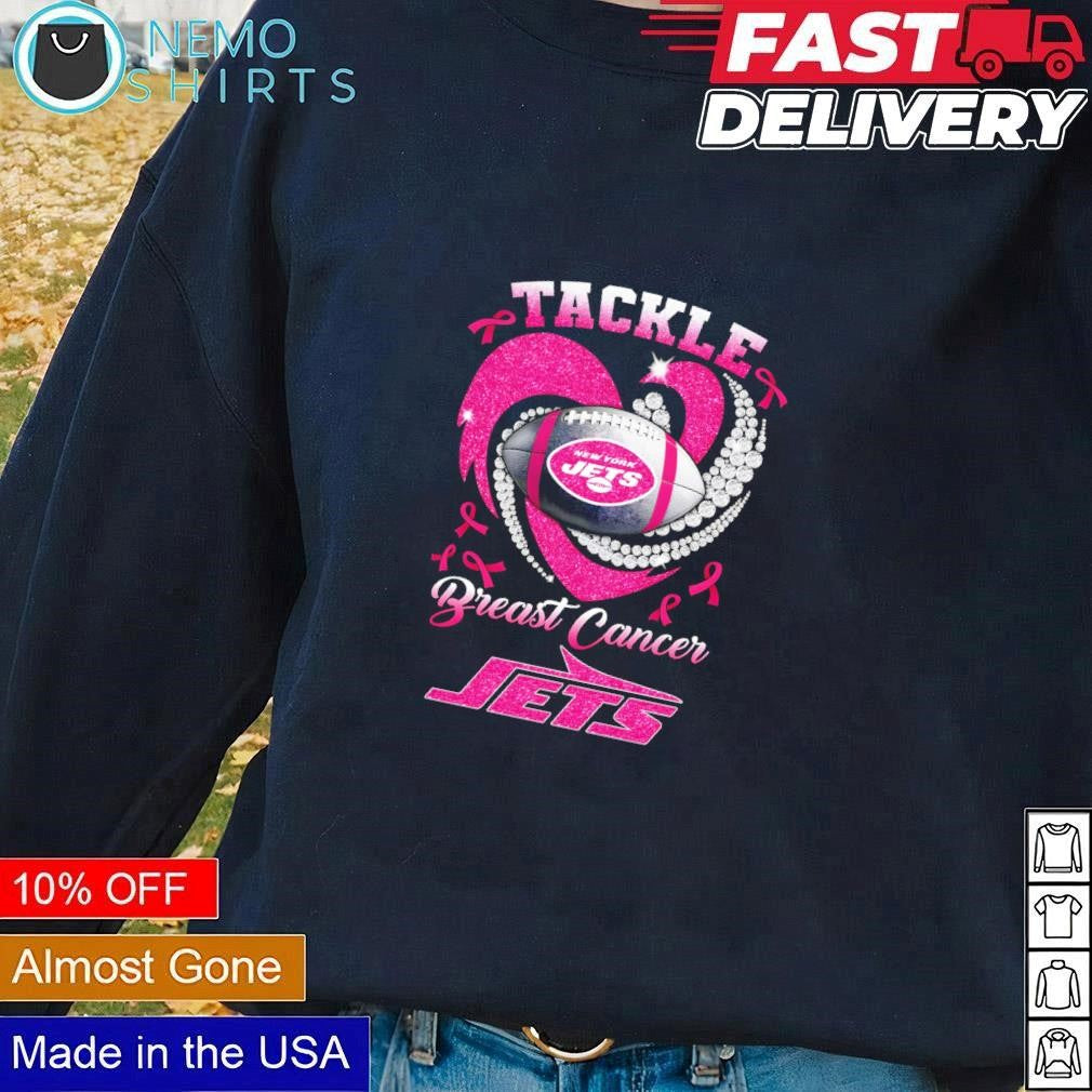 Tackle breast cancer New York Jets - Adult & Kids T-Shirts, Sweatshirts & Hoodies apparel design preview 1