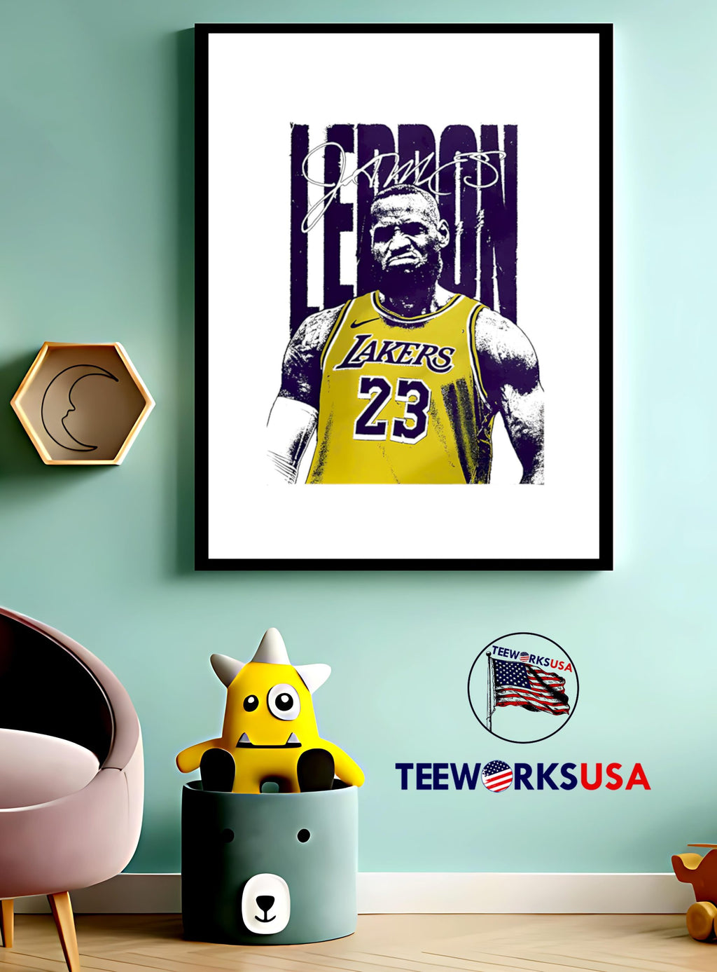 Lebron James Basketball player Poster vintage - Adult & Kids T-Shirts, Sweatshirts & Hoodies apparel design preview 3