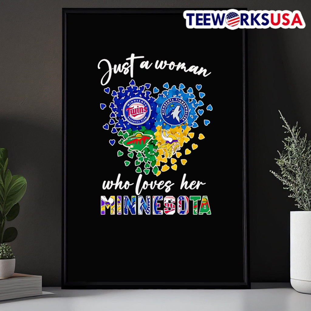 Just a woman who loves her Minnesota sports - Adult & Kids T-Shirts, Sweatshirts & Hoodies apparel design preview 5