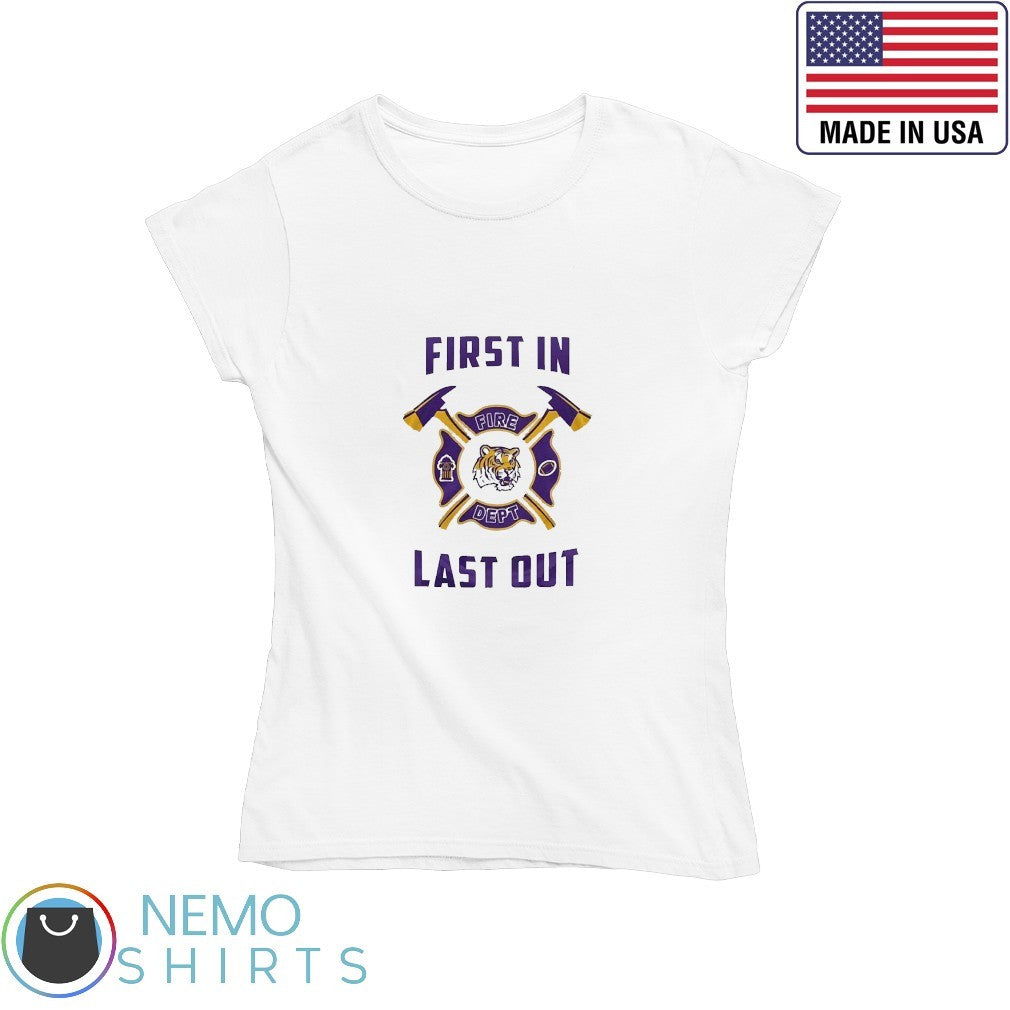 LSU Tigers first in fire dept last out - Adult & Kids T-Shirts, Sweatshirts & Hoodies apparel design preview 4