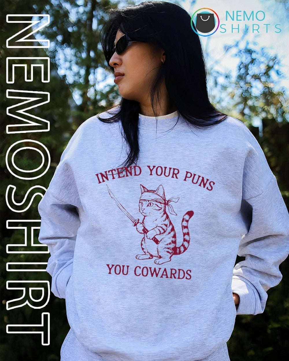 Intend your runs you cowards cat - Adult & Kids T-Shirts, Sweatshirts & Hoodies apparel design preview 2