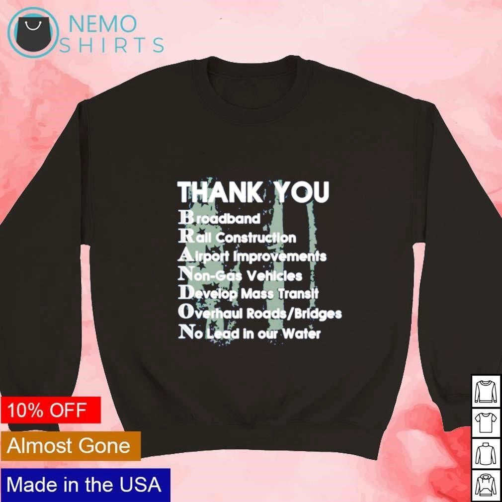 Thank you Brandon broadband rail construction airport - Adult & Kids T-Shirts, Sweatshirts & Hoodies apparel design preview 3