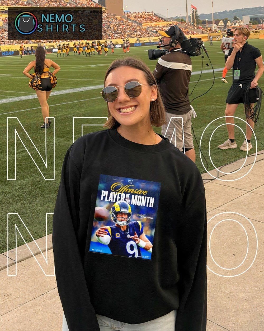 Offensive player of the month Matthew Stafford Los - Adult & Kids T-Shirts, Sweatshirts & Hoodies apparel design preview 6