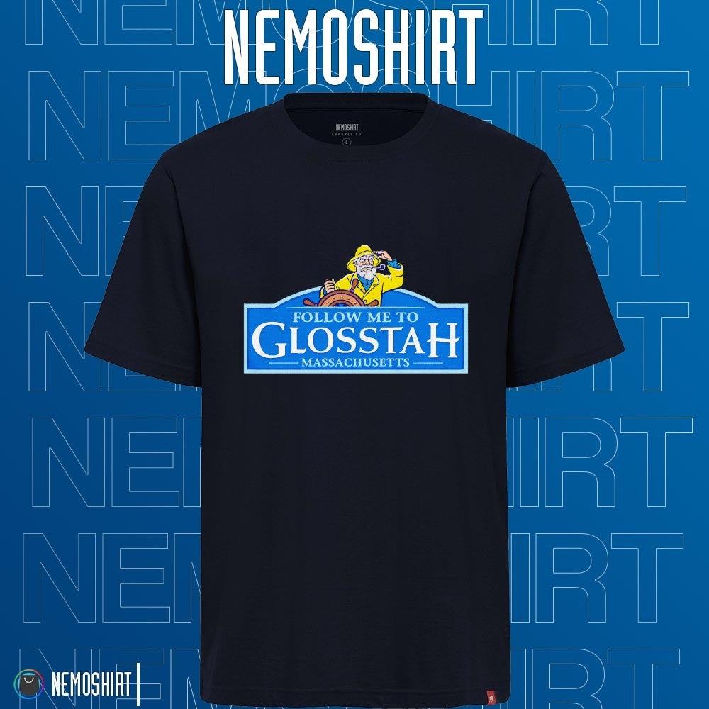 Follow me to Glosstah Massachusetts logo - Adult & Kids T-Shirts, Sweatshirts & Hoodies apparel design preview 1