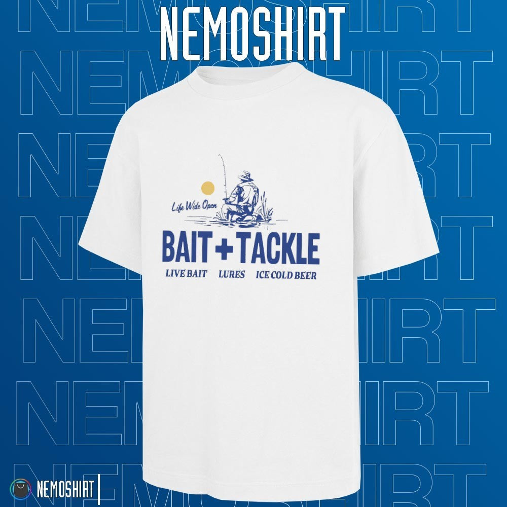 Bait and tackle live lures ice cold beer sunset - Adult & Kids T-Shirts, Sweatshirts & Hoodies apparel design preview 1