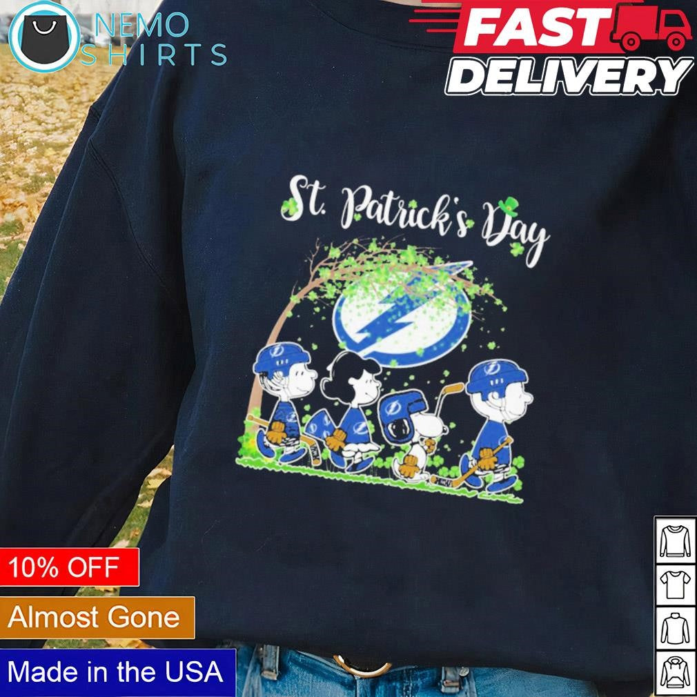 Peanuts characters Tampa Bay Lightning St. Patrick's - Adult & Kids T-Shirts, Sweatshirts & Hoodies apparel design preview 2