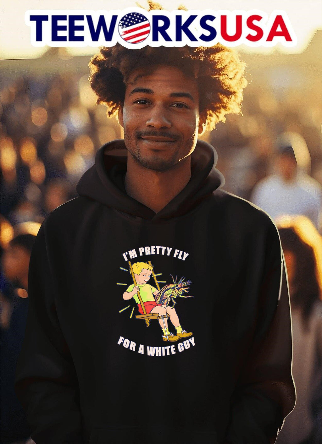I'm pretty fly for a white guy - Adult & Kids T-Shirts, Sweatshirts & Hoodies apparel design preview 2