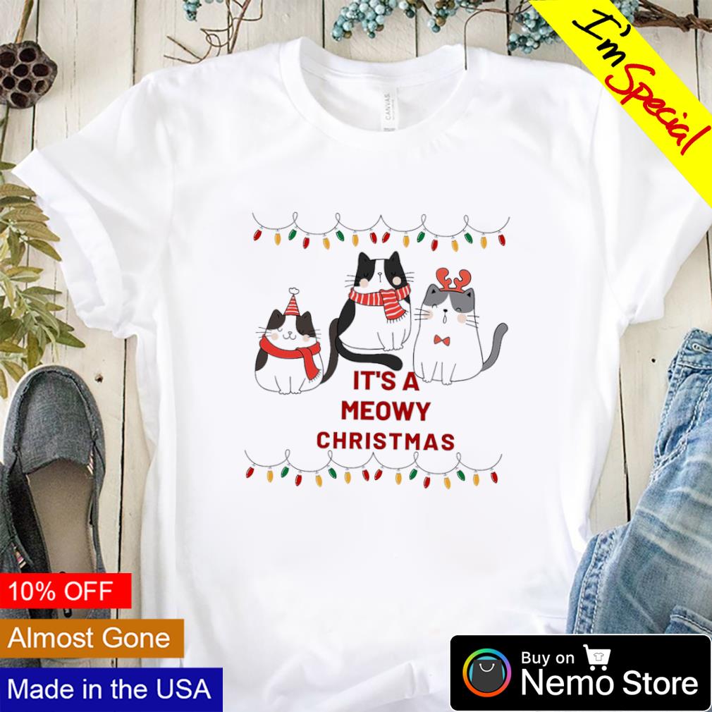 It's a meowy Christmas lights - Adult & Kids T-Shirts, Sweatshirts & Hoodies apparel design preview 1