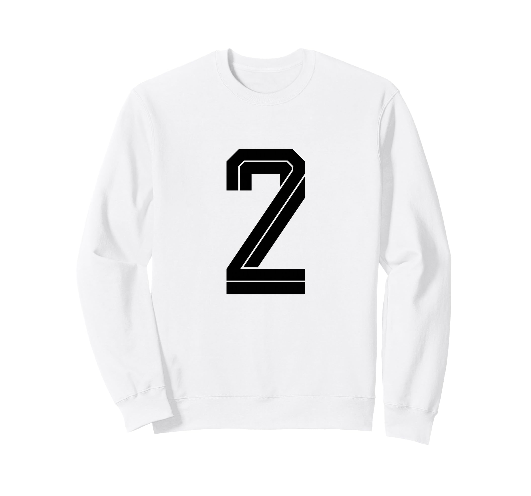 2 White Number 2 Sports Fan Soccer Sweatshirt - Casual Everyday Wear Unisex - T-Shirt, Sweatshirt, Hoodie