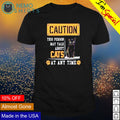 Caution this person may talk about cats at any time - Adult & Kids T-Shirts, Sweatshirts & Hoodies apparel design preview 1