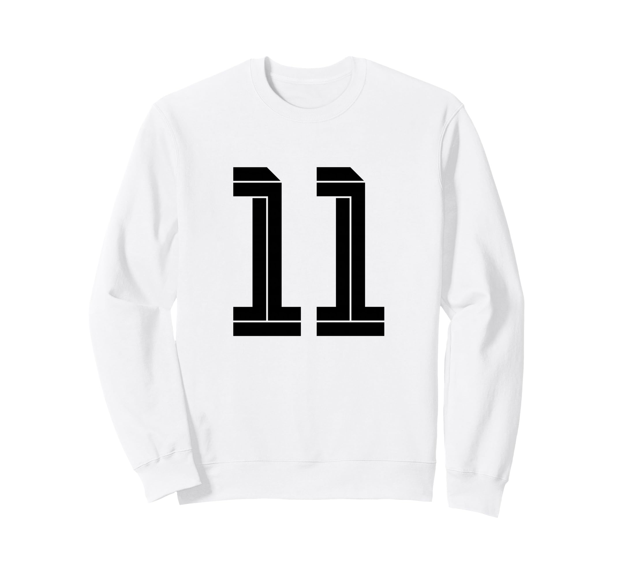 11 White Number 11 Sports Fan Sweatshirt - Casual Everyday Wear Unisex - T-Shirt, Sweatshirt, Hoodie
